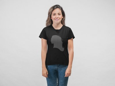 Girl Silhoutte - Line Art for Female - Half Sleeves T-shirt