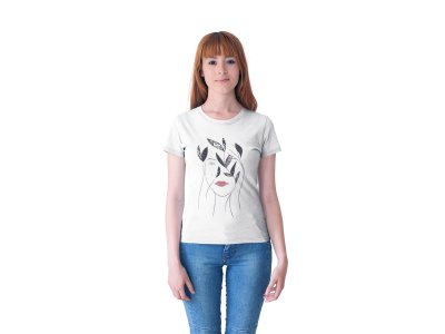 Women - Line Art for Female - Half Sleeves T-shirt