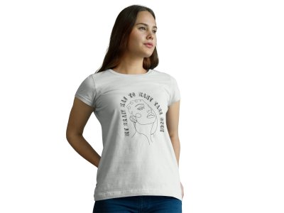 My Breath - Line Art for Female - Half Sleeves T-shirt