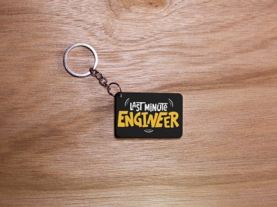 Last Minute Eingneer -Black -Designable Dialogues Keychain (Combo Set Of 2)