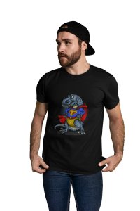 Super Dinosaur -round crew neck cotton tshirts for men