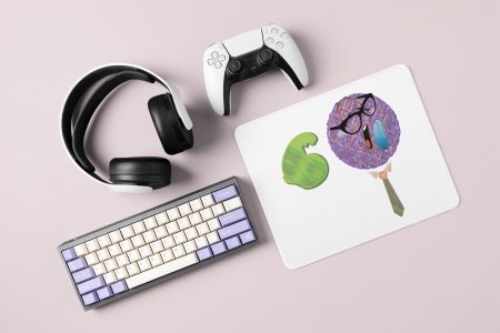 Strong Man in Violet Emoji- Emoji Printed Mousepad For Emoji Lovers