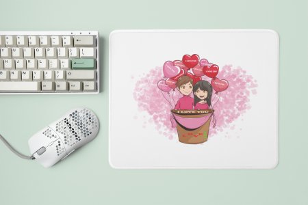 Heart Hot Balloon Couple - Designable Printed Mousepads(20cm x 18cm)