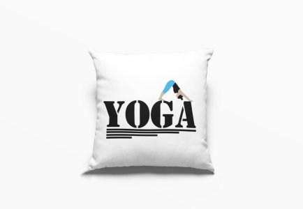 Yoga Text In Black -Printed Pillow Covers(Pack Of 2)