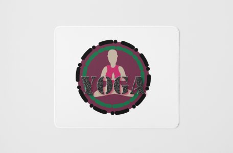 Bald people doing yoga - yoga themed mousepads