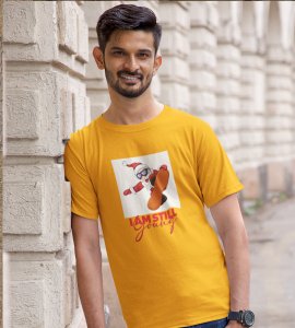 Savage Santa: Cool Printed T-shirt (Yellow) Perfect Gift For Secret Santa