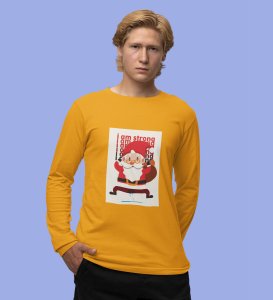 Angry Young Santa: Cute Santa DesignedFull Sleeve T-shirt Yellow Unique Gift For Secret Santa