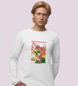 Missing Santa: Mysterious DesignedFull Sleeve T-shirt White Unique Gifts For Secret Santa