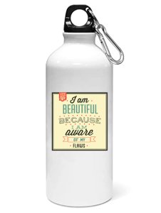 I am beautiful (BG Lime)- Sipper bottle of illustration designs