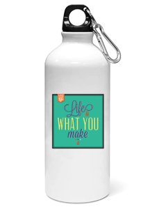 Life (BG Green)- Sipper bottle of illustration designs