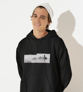 Self-Care, Fashion Fusion: ExploreBlack Front Printed Round Neck Hoodies - Men's Edition