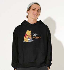 I Love Honey: Printed (black) Hoodies For Singles