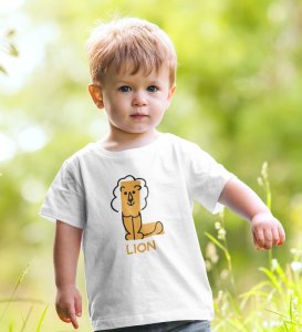 Lazy Lion, Boys Printed Crew Neck tshirt (white)