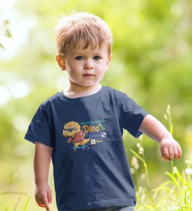 Dino Skater, Printed Cotton T-shirt (Navy Blue) for Boys