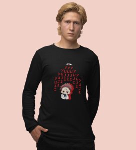 Yuji Itadori Printed Cotton Black Full Sleeves Tshirt For Mens and Boys